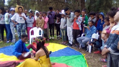 Young people gathered for a training event