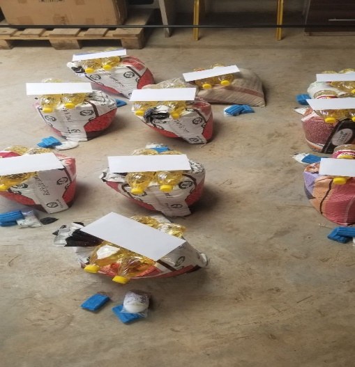 Food packages prepared for distribution